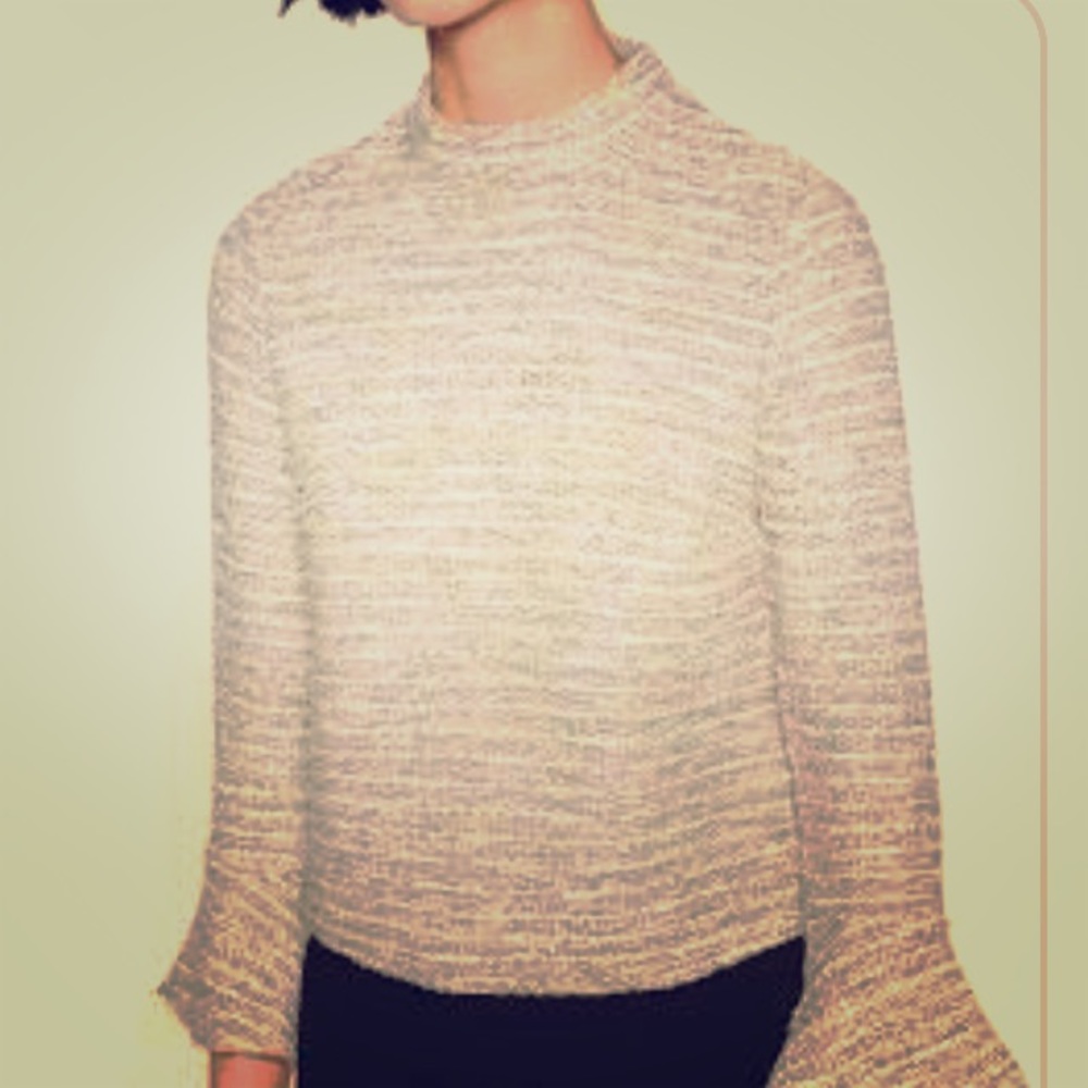 Zara Women's Silver Lined Tweed Top